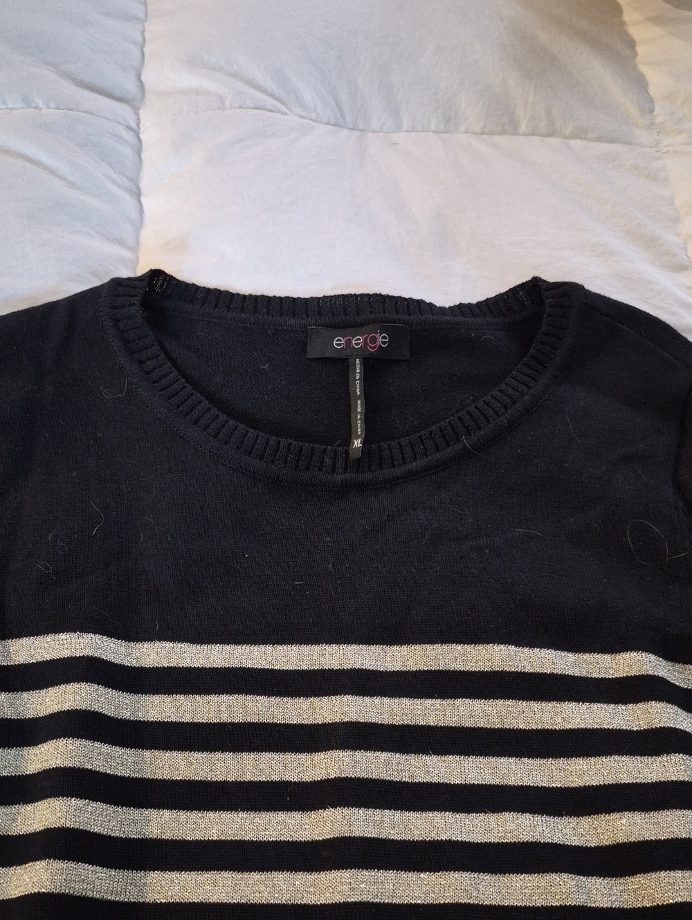Energie Black & Gold Crewneck Knit Sweater!!! NWOT!!!